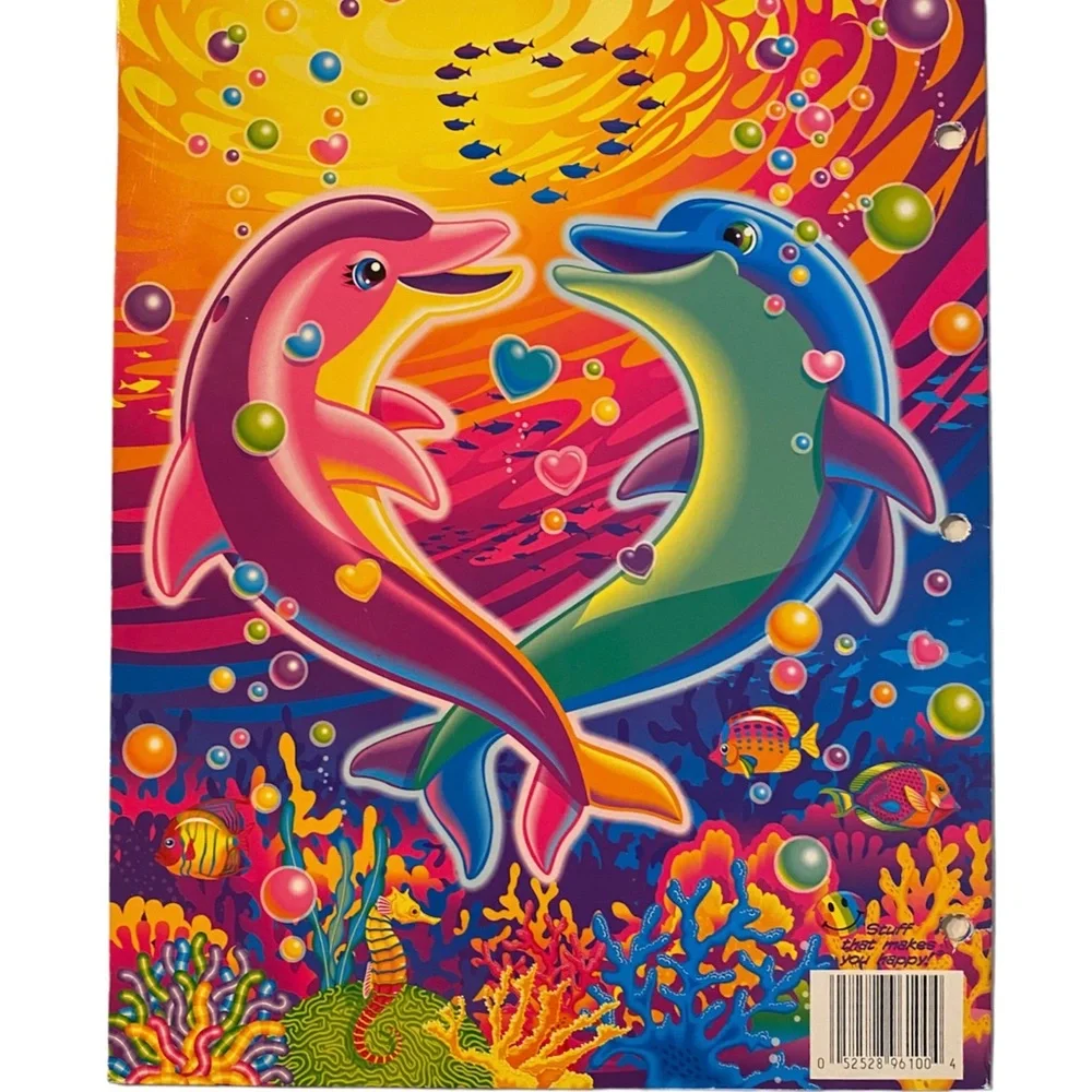Lisa frank dancing dolphins folder and sticker strip pack of three